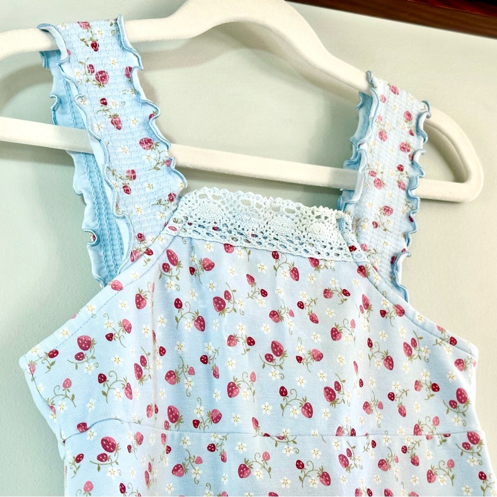 🍓 Vintage Gymboree Strawberry Print Dress – Size 4 – Early 2000s Cottagecore